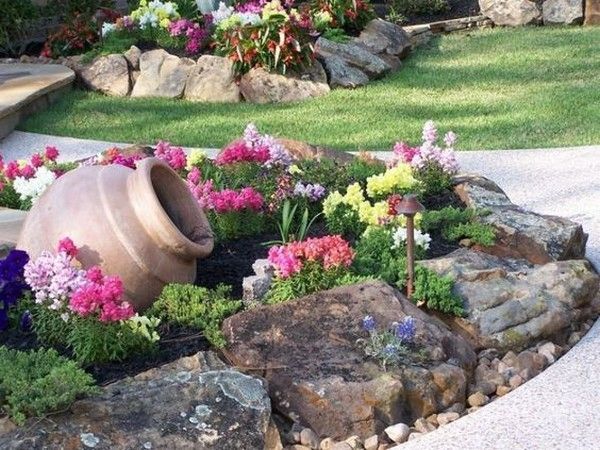 Идеи за цветна градина с камъни