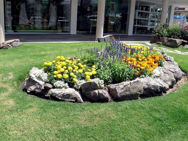 landscaping-flower-beds-with-stones-40_14 Озеленяване цветни лехи с камъни