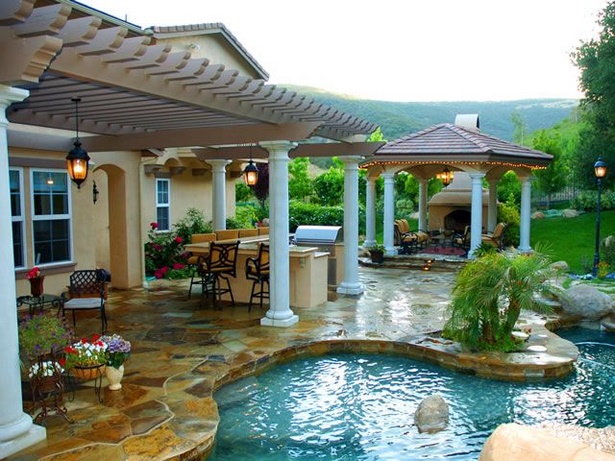 outdoor-patio-designs-with-pool-46 Външен дизайн на вътрешен двор с басейн