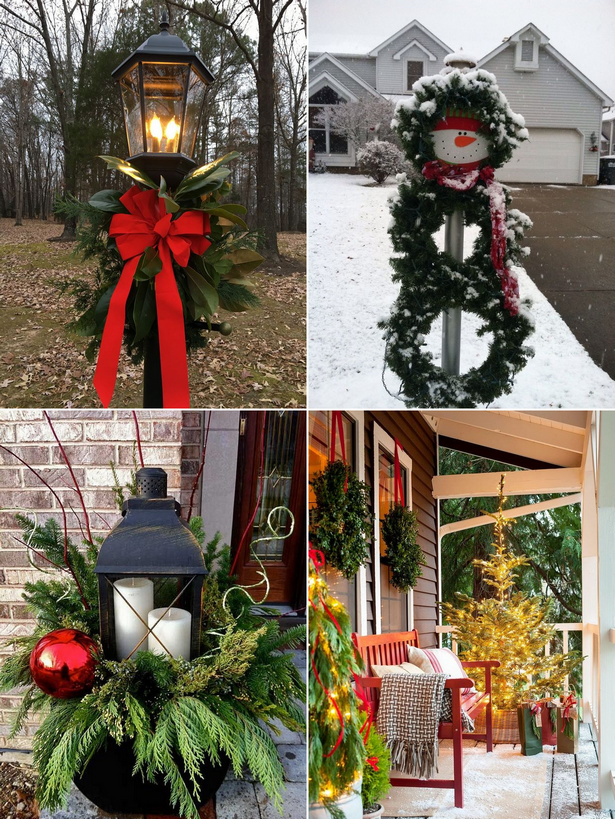 Идеи за декориране на открит лампа за Коледа