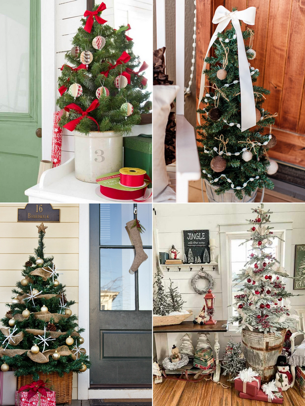 Идеи за декориране на открито дървета за Коледа