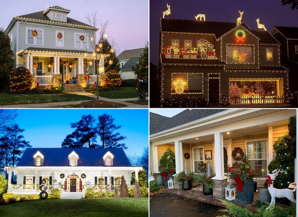 Открит Коледа декорирани домове