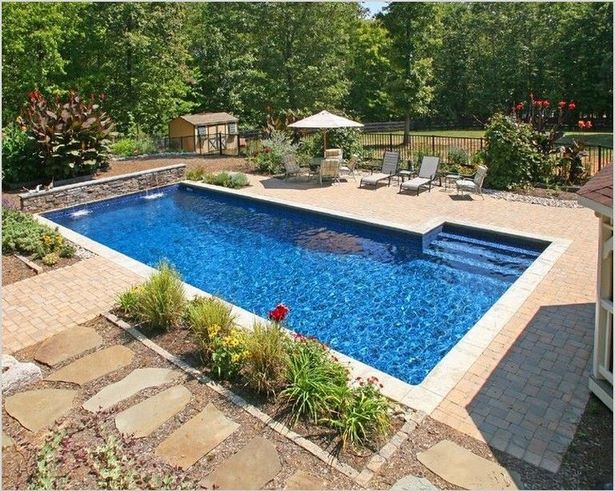 rectangle-inground-pool-landscaping-70_18 Правоъгълник вземен басейн озеленяване