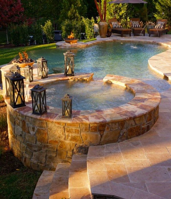 small-pool-with-hot-tub-designs-98 Малък басейн с хидромасажна вана