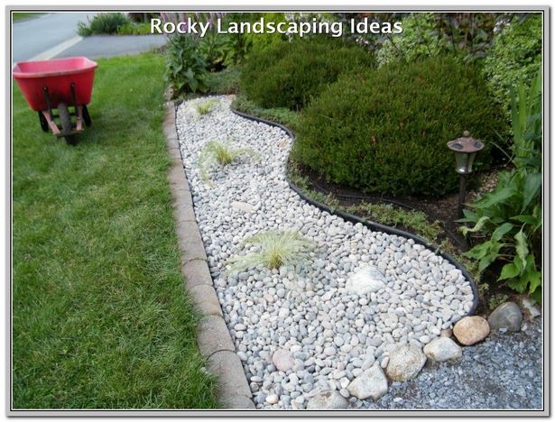 landscaping-with-small-white-rocks-65 Озеленяване с малки бели скали