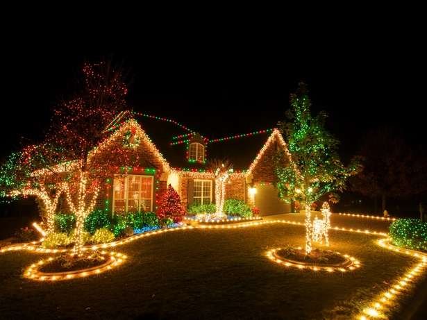 Идеи за Коледна светлина за декорация