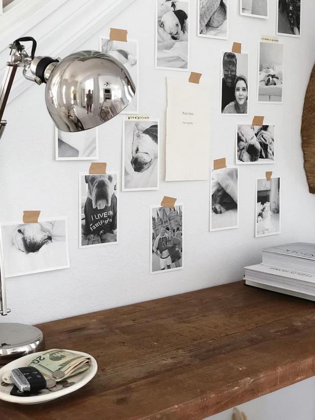 creative-ways-to-display-photos-on-a-wall-without-frames-49 Творчески начини за показване на снимки на стена без рамки