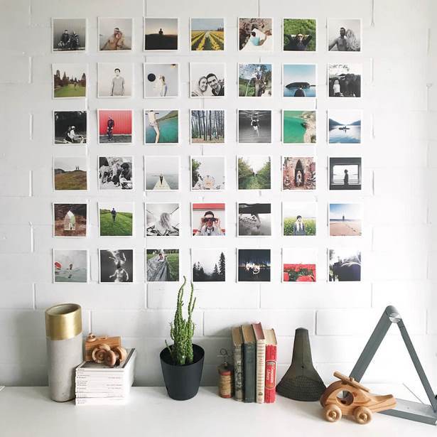 creative-ways-to-display-photos-on-a-wall-without-frames-49_12 Творчески начини за показване на снимки на стена без рамки