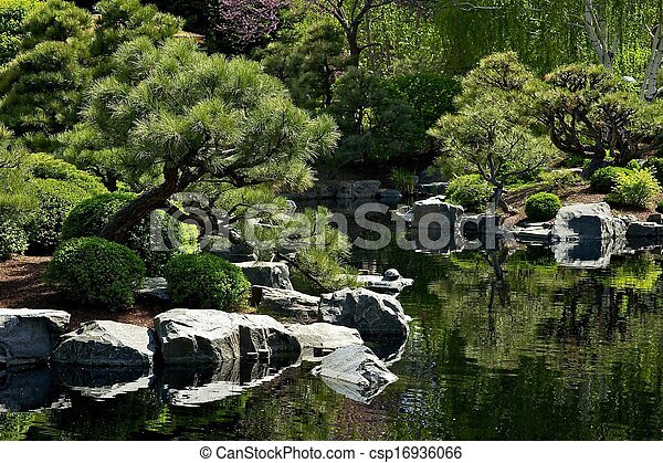 Японски градина езерце снимки