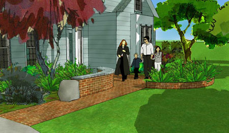 brick-front-yard-landscaping-37_16 Тухла преден двор озеленяване