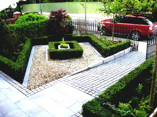 Дизайн малка градина предната къща