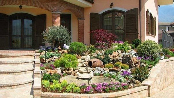 landscaping-front-yard-with-rocks-71_13 Озеленяване на преден двор с камъни
