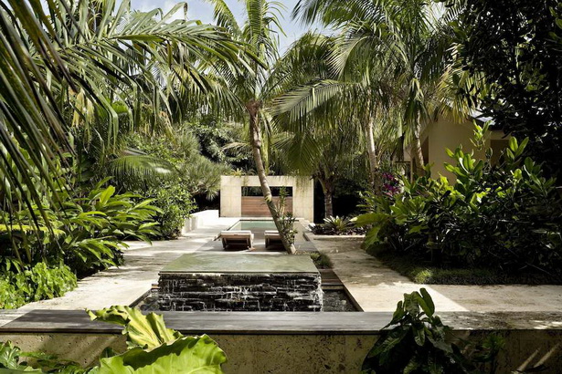 Модерен дизайн на тропическа градина