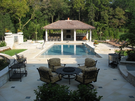 Дизайн на вътрешен двор и басейн