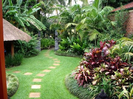 Тропически дизайн на задния двор