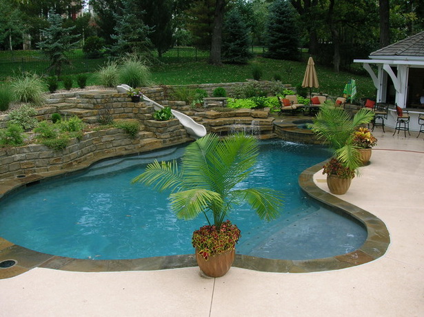 Тропически дизайн на басейни в задния двор