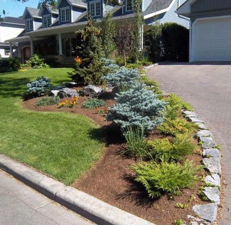 driveway-corner-landscaping-59_18 Алея ъгъл озеленяване