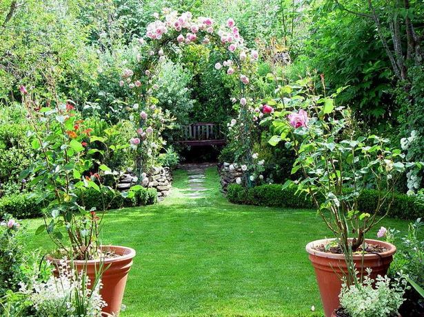 Красиви градини с цветя в задния двор