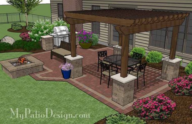 landscaping-around-brick-patio-80_10 Озеленяване около тухла вътрешен двор