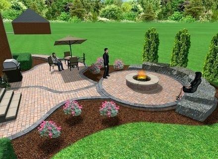 landscaping-around-brick-patio-80_6 Озеленяване около тухла вътрешен двор