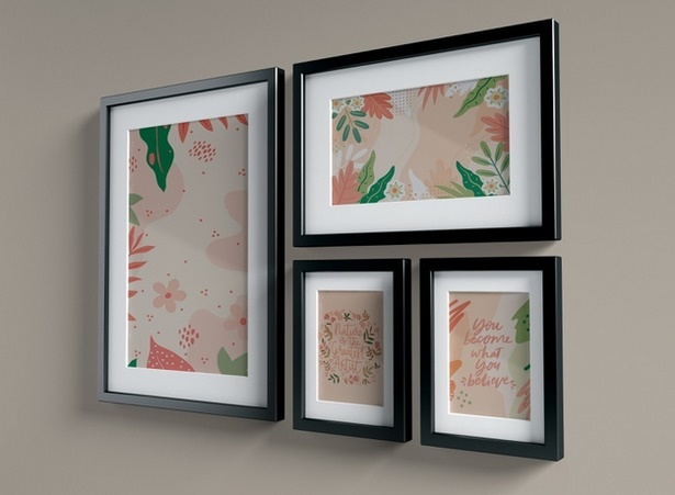 photo-frames-arrangement-on-wall-09 Подреждане на фоторамки на стена