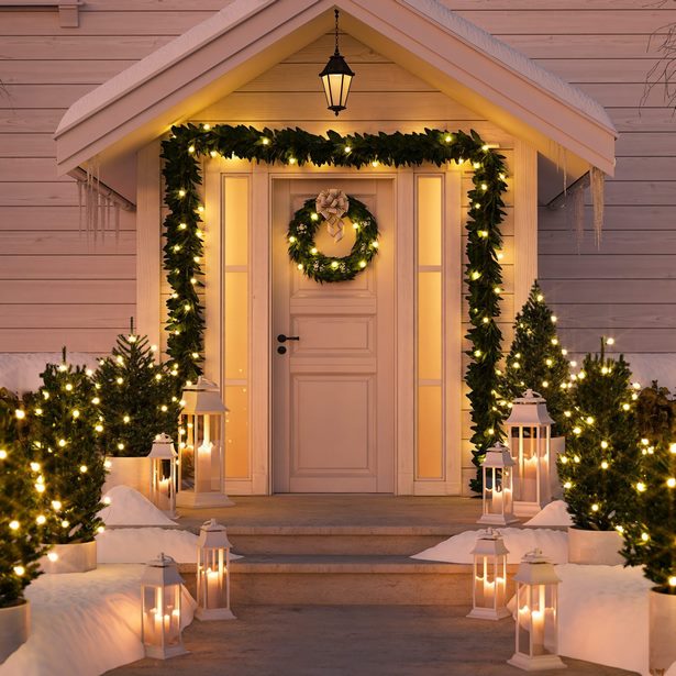 christmas-home-outdoor-decorations-ideas-76 Коледа начало външни декорации идеи