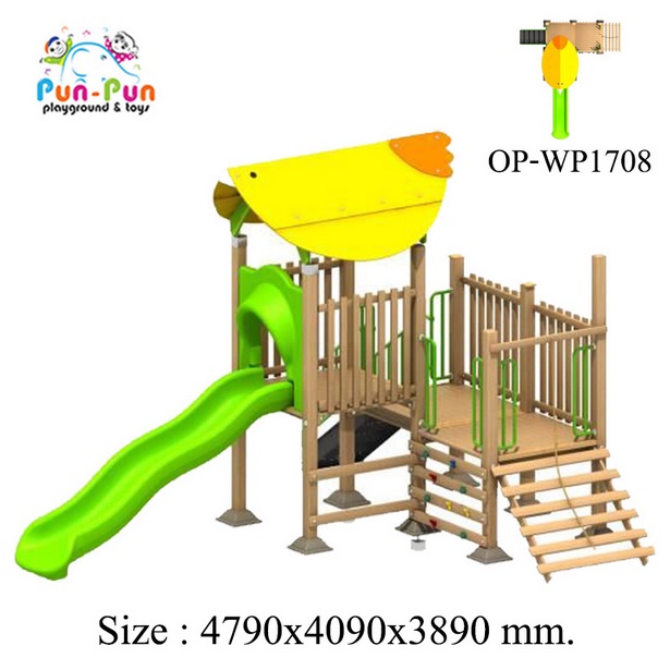 Детска дървена детска площадка