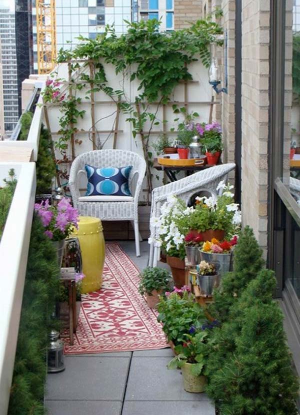 Балкон градински дизайн идеи