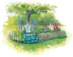flower-bed-designs-for-shade-90_8 Цветни лехи за сянка
